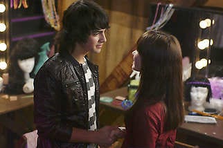 The Jonas Brothers’ Joe Jonas, left, is shown in a scene with Demi Lovato, in “Camp Rock,” the latest Disney Channel original movie airing at 8 p.m. on June 20. Bob D’Amico | Associated Press