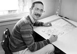 Bill Watterson, creator of the syndicated cartoon strip "Calvin &amp; Hobbes" is shown in this Feb. 24, 1986 file photo at his home in Chagrin Falls, Ohio. The author, who ended the comic almost 10 years ago, left the public\'s eye for the private life and painting, according to his parents. C.H. Pete Copeland | Associated Press