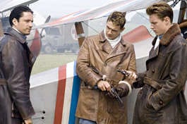 Young American men (left to right, Martin Henderson, James Franco and David Ellison )take to the air not only facing the formidable German aggressors, but also in boarding their newly-invented, mechanically-imperfect aircraft, which were being used in combat for the first time in "Flyboys," opening Friday at Showplace 12, west. (AP Photos/MGM Studios)