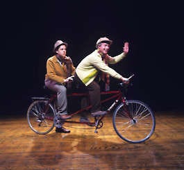 Mike Price (Frog), right, and Chris Aruffo (Toad) ride into Cardinal Stage Company’s show this weekend. Jared Landberg | Courtesy photo