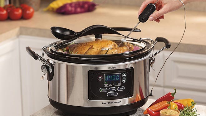 Slow cookers like this Hamilton Beach model can be a lifesaver during the holidays. (stock photo)