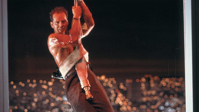Bruce Willis in the action-movie classic "Die Hard"