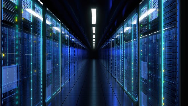 Rows of servers  are housed in a data center. Atlanta-based T5 Data Centers announced its plans Tuesday to construct a “government and enterprise cloud data center campus” on property fronting Gordon Highway about midway between the fort’s Gate 1 and the recently-closed Gate 2.