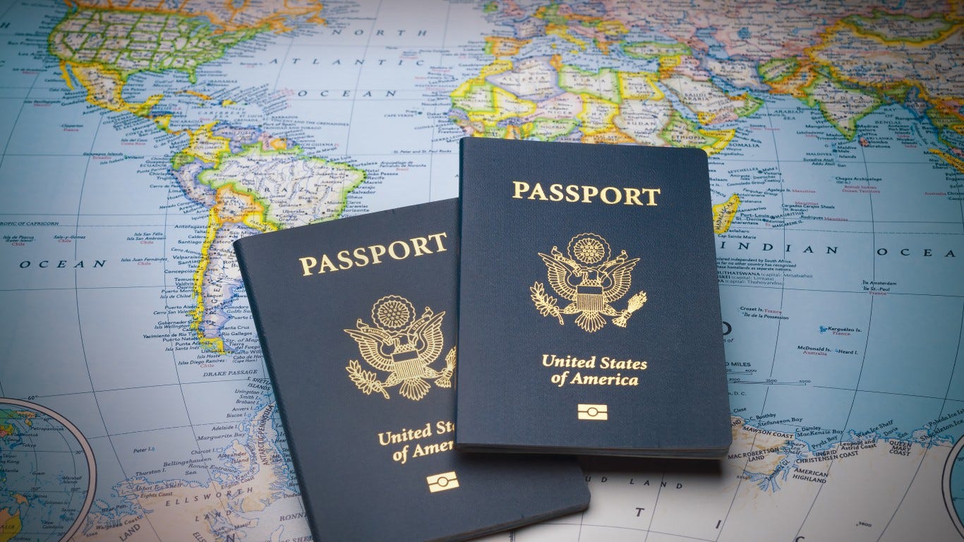 passports on the map