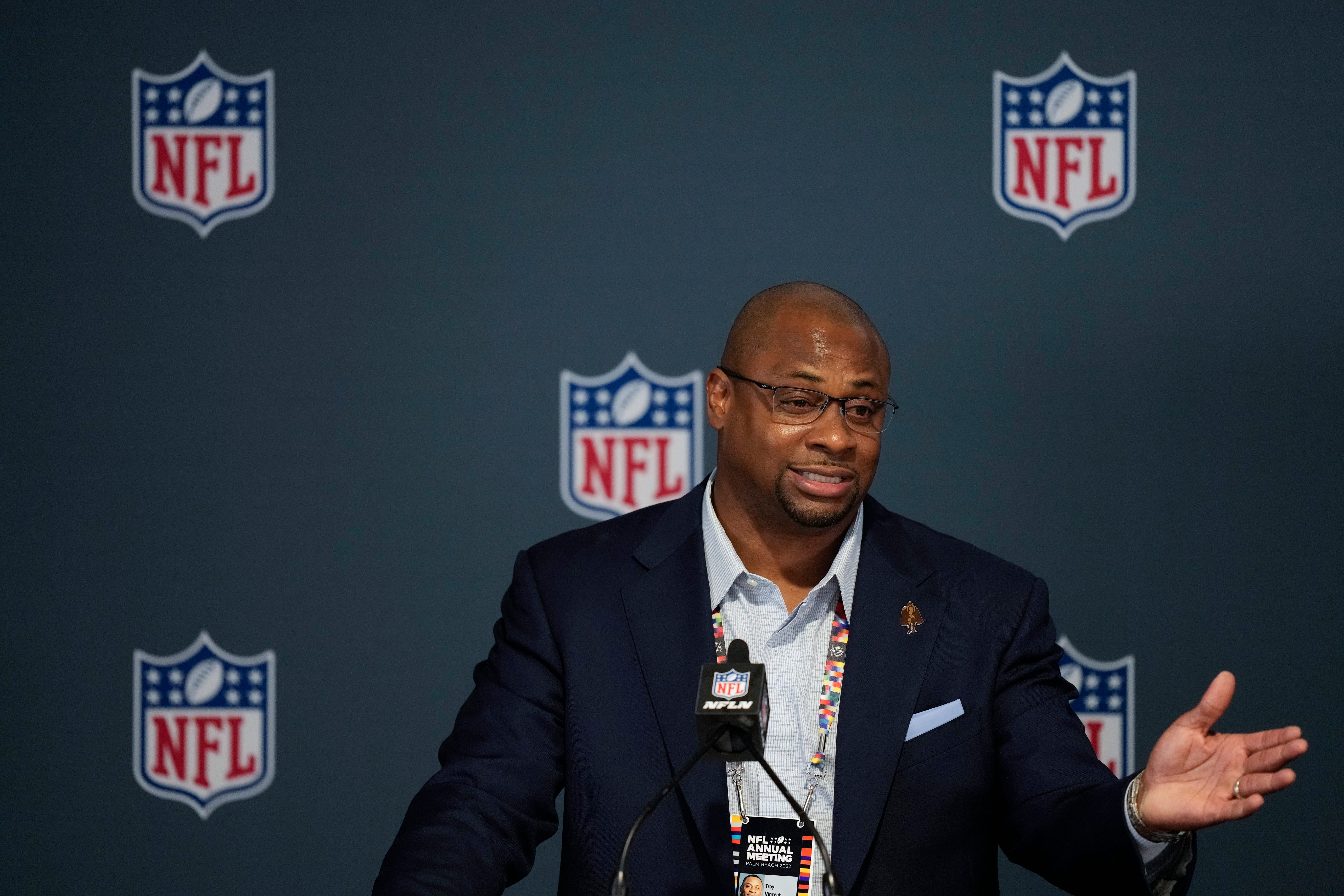 Troy Vincent, the NFL's executive vice president of football operations, has been on the front lines of trying to improve diversity in the NFL.