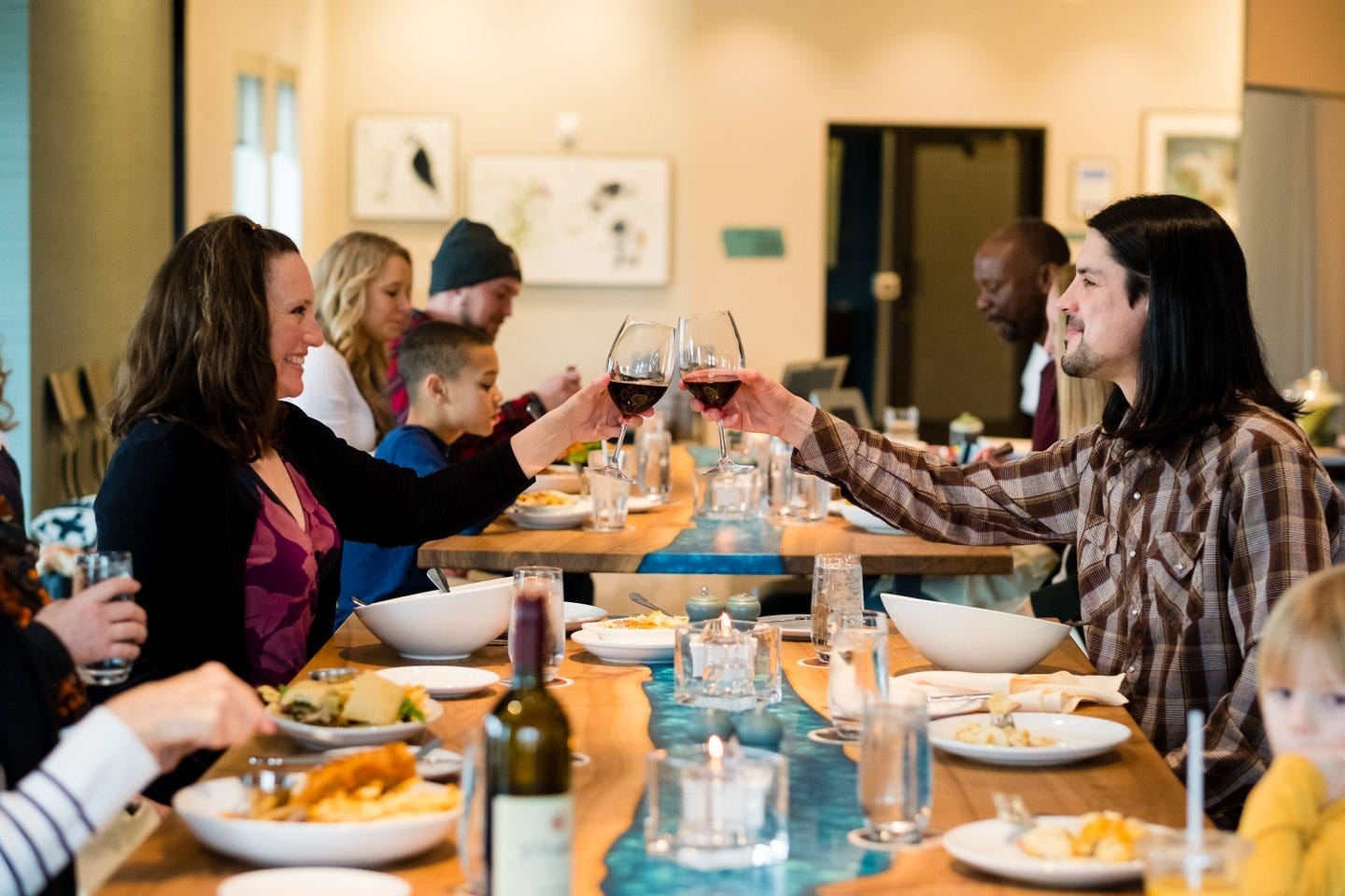 Wine at Group Dinner at Territory Restaurant