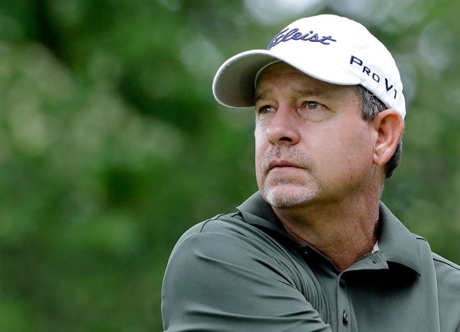 Bart Bryant watches his tee shot during the Encompass Championship, a PGA Tour Champions event in 2014 in Glenview, Ill. Bryant, who won a combined five tournaments in the PGA Tour and PGA Tour Champions, died in a car accident in Polk County, Florida on Tuesday.