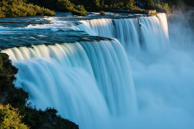 American and Bridal Veil Falls at Niagara Falls, New York.