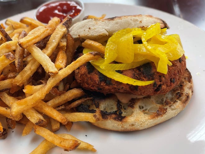 A veggie burger from Farmers and Chefs