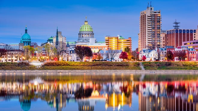 Harrisburg, Pa., is about an hour and 20 minutes north of Baltimore and nearly two hours northwest of Philadelphia.