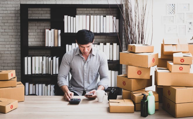 A person who works from home for their small business.