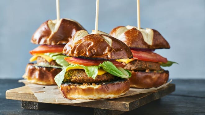 Swap beef burgers for a veggie patty to make plant-based sliders.
