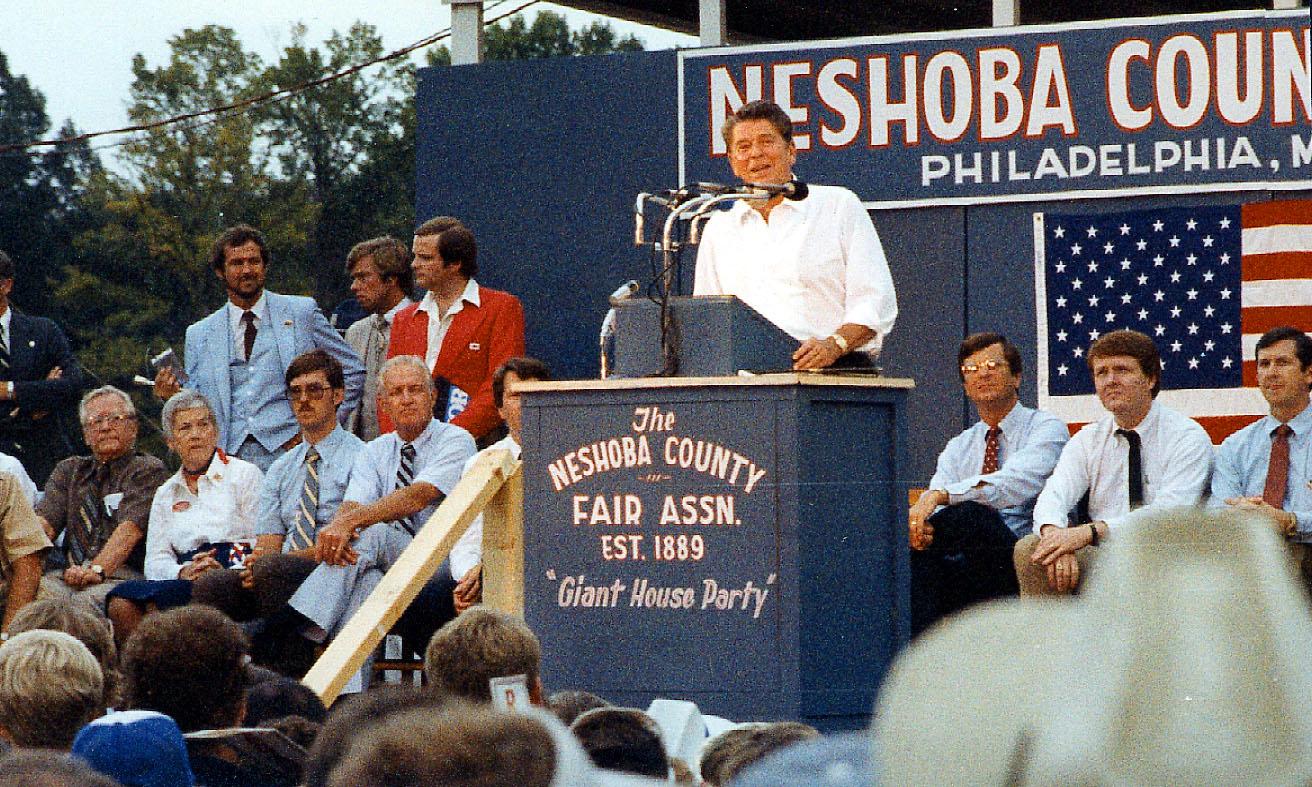 Then Republican presidential candidate Ronald Reagan spoke at the Neshoba County Fair on Sunday, Aug. 3, 1980.