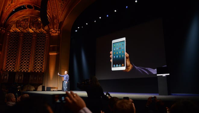 Shot of the Apple iPad Mini at San Jose, Calif., launch event.