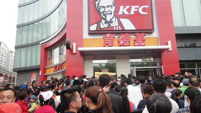 A KFC grand opening in Yining City Xinjiang Autonomous Region on April 30, 2011.