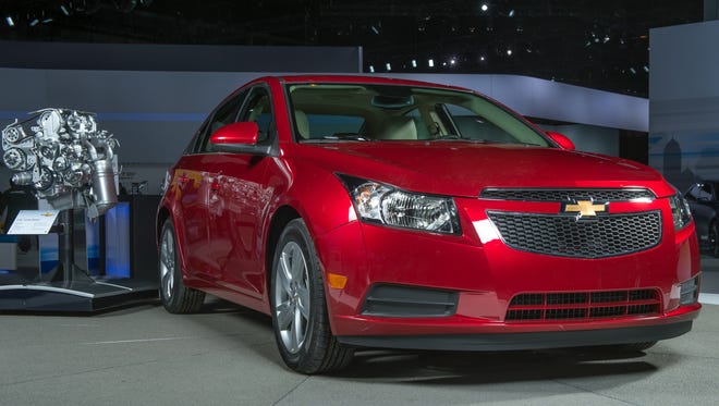 The 2014 Chevrolet Cruze diesel at the Chicago auto show in February. Chevy forecast 42 mpg on the highway then, but now says it'll be rated 46 mpg. On sale later this year.