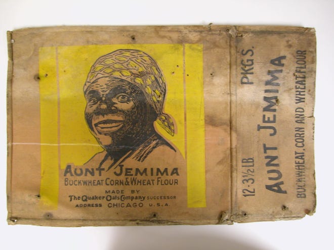 One rendition of Nancy Green’s portrait as Aunt Jemima. Quaker Oats bought the brand in 1926.