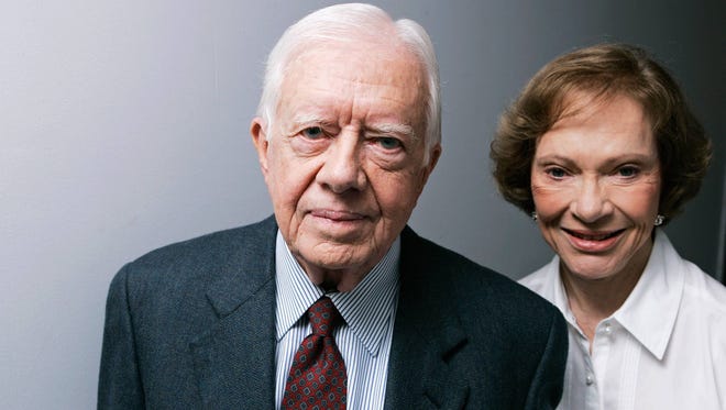 Former president Jimmy Carter and his wife, Rosalynn Carter, in September 2007.