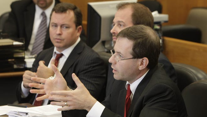 Jason Torchinsky, an attorney for Americans for Responsible Leadership, argues against a lawsuit filed by the California Fair Political Practices Commission concerning the source of an $11 million political contribution from the Arizona based nonprofit, during a hearing in Sacramento Superior Court on Oct. 31.