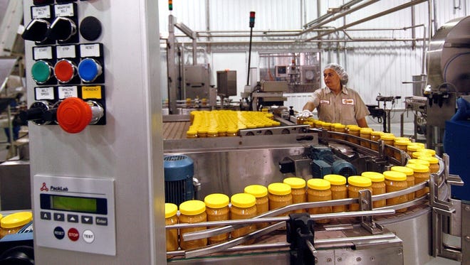 The peanut butter production line in 2005 at Sunland Inc's peanut plant in Portales, N.M.