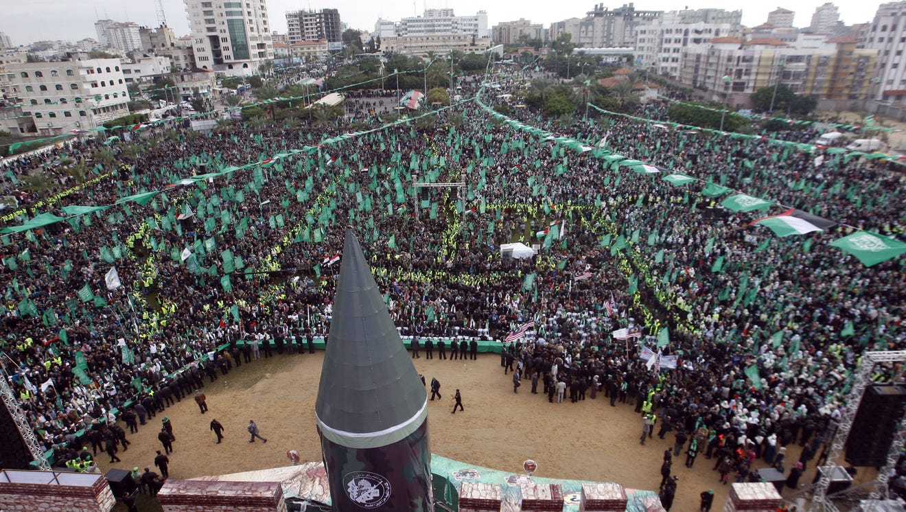 Hamas supporters gather in Gaza for 25th anniversary