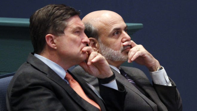 Federal Reserve Chairman Ben Bernanke, right, with Jeffrey Lacker, president of  the Federal Reserve Bank of Richmond, who has questioned the central bank's stimulus.