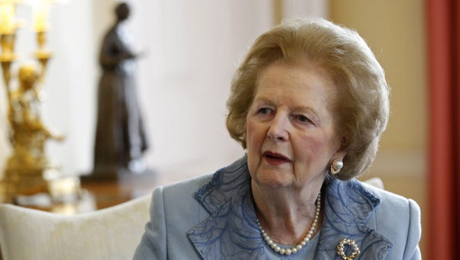 Margaret Thatcher inside 10 Downing Street in London in 2010.