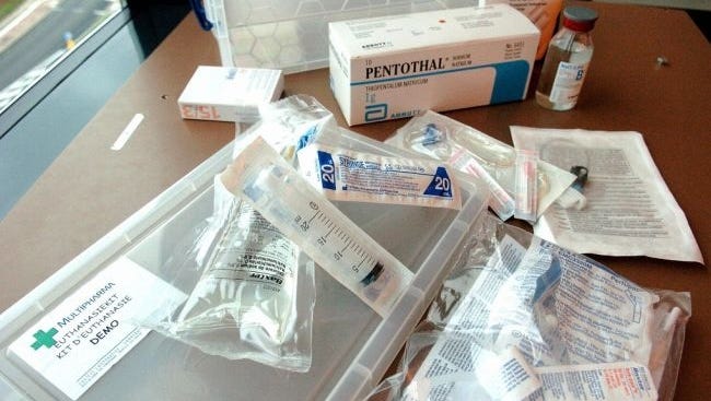 A euthanasia kit for Belgian doctors.