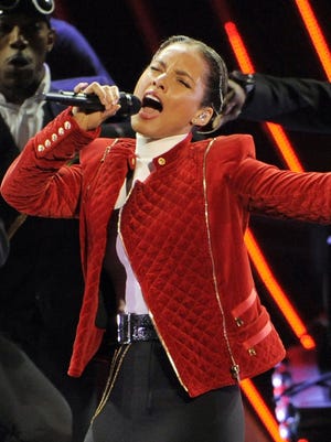 Alicia Keys performing at the People's Choice Awards in Los Angeles Jan. 9.