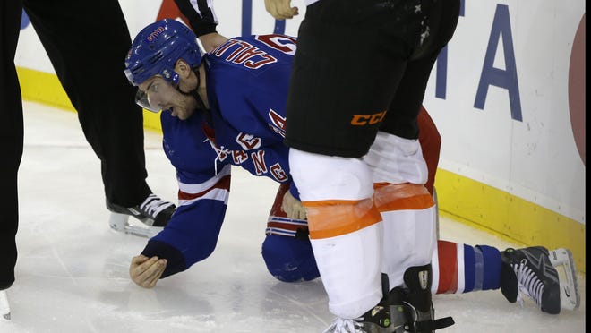 Rangers captain Ryan Callahan was injured during the fight with Flyers forward Maxime Talbot