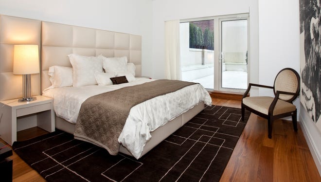 The Centurion apartment building in Midtown Manhattan features a lavish master bedroom.