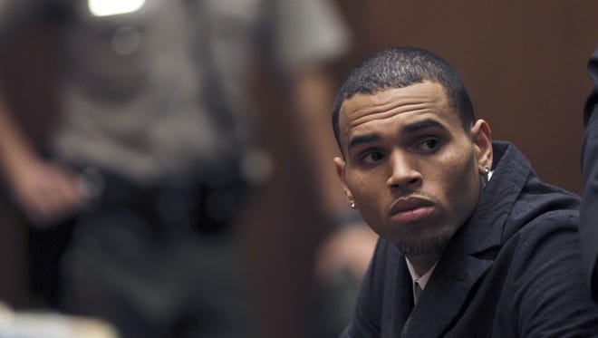 Singer Chris Brown appears in court for a probation revocation hearing at the Criminal Justice Center in downtown Los Angeles on Wednesday.