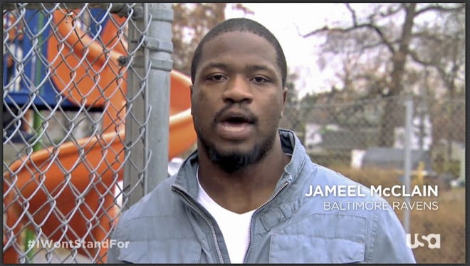 Ravens linebacker Jameel McClain makes an anti-bullying video for charactersunite.com.