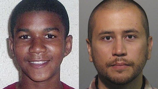 Trayvon Martin, left, and George Zimmerman.