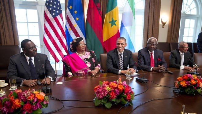 President Obama speaks after meeting with African leaders.