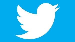 The Twitter bird in the company's official logo.