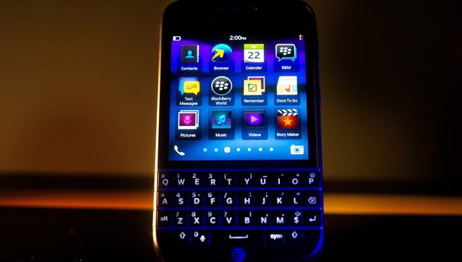 The BlackBerry Q10 smartphone.