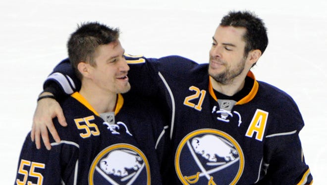 Buffalo Sabres' Jochen Hecht (55) has called it quits after 14 years in the NHL.