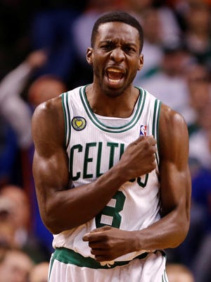 Celtics forward Jeff Green lets out a scream during Game 4 vs. the Knicks.