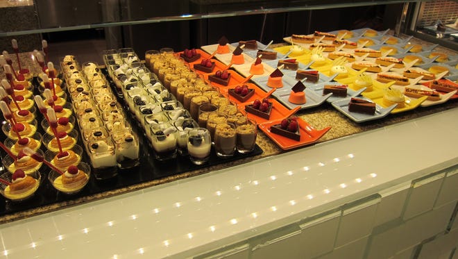 The standalone dessert buffet is overwhelming, with many dozens of tempting choices. This is about a twentieth of the display.
