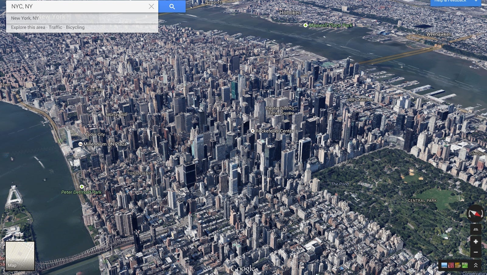 Карта google maps 3d