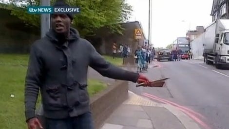 An amateur video broadcast by ITV shows the purported attacker in London describing his fatal assault on a bystander May 22.