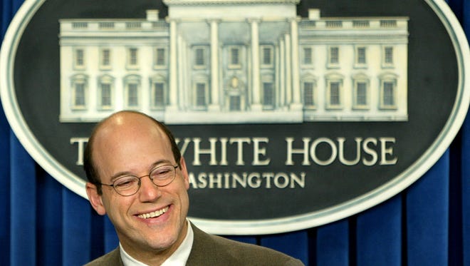 Ari Fleischer, then the public face of the George W. Bush administration, briefs reporters on May 19, 2003.