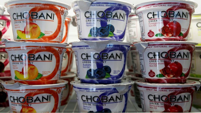 Greek Yogurt is seen at the Chobani plant in South Edmeston, N.Y.