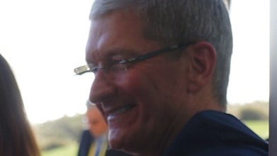 Apple CEO Tim Cook arrives for this appearance at the All Things D conference.