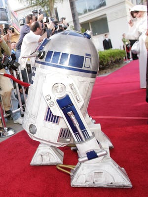 R2-D2 appears on the red carpet in Los Angeles in 2005.