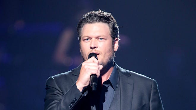 Blake Shelton Wednesday night at the Healing in the Heartland benefit concert in Oklahoma City.
