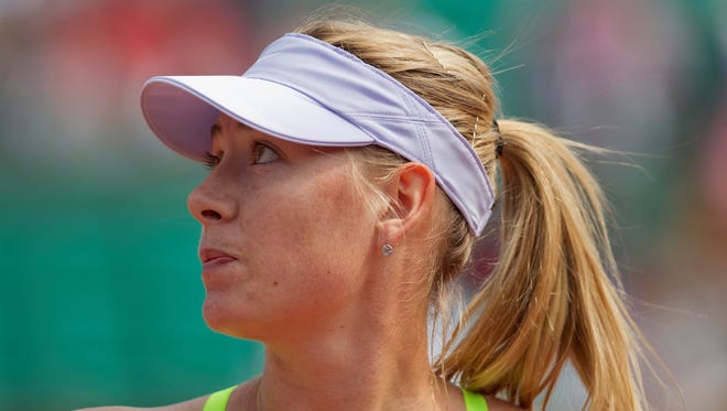 Maria Sharapova shows a bit of frustration.