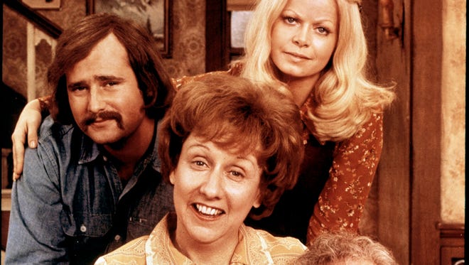 Jean Stapleton's Edith Bunker, center, was the moral center of 'All in the Family,' and she kept Mike (Rob Reiner), left, Gloria (Sally Struthers) and Archie (Carrol O'Connor) in line.