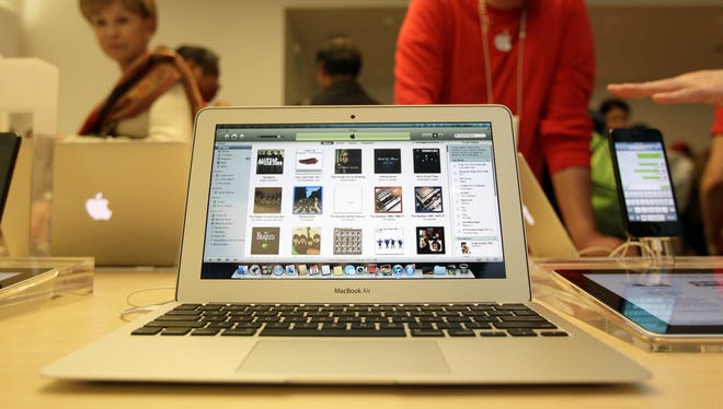 The Apple MacBook Air is shown at an Apple store in San Francisco.